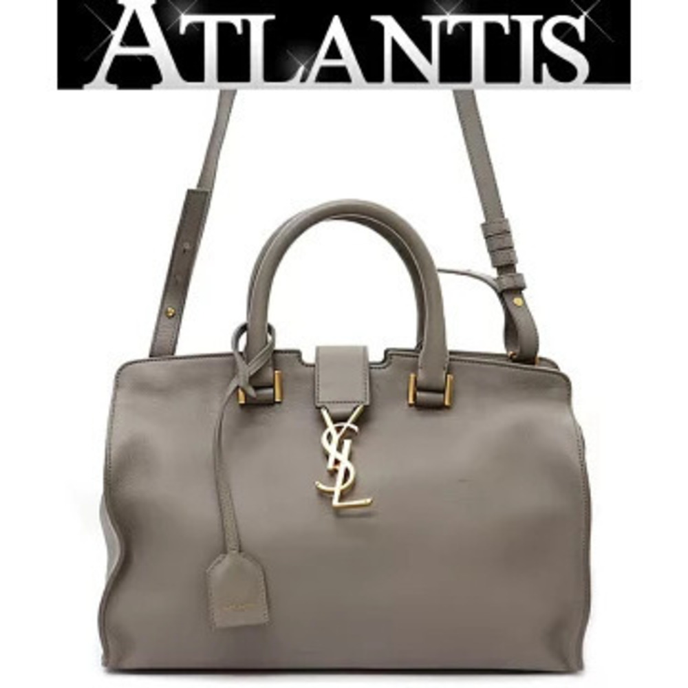Saint Laurent Paris Cabas Bag Leather Gray